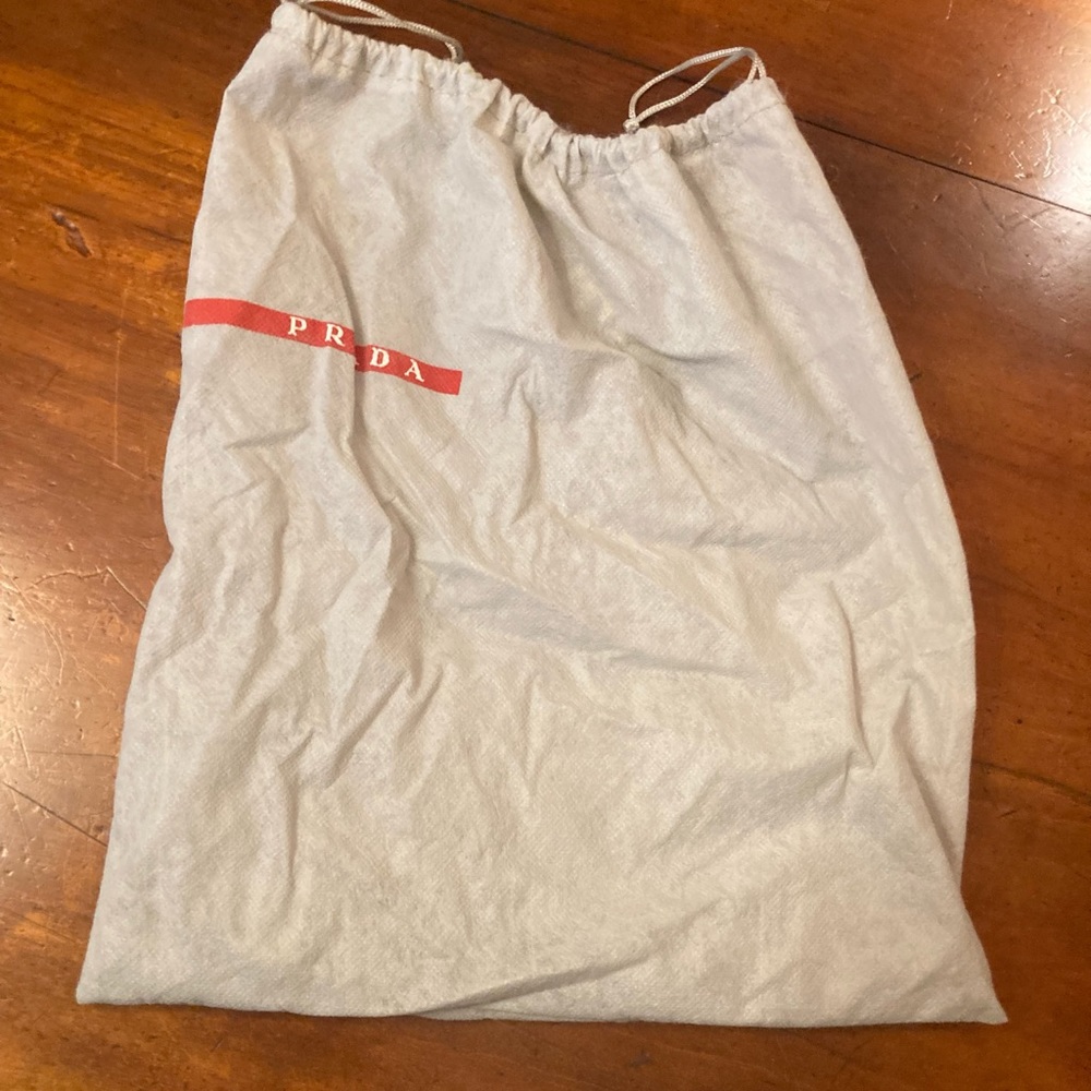 Prada logo storage bag drawstring closure